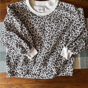 Abercrombie & Fitch Black and Cream Sweatshirt Jacket